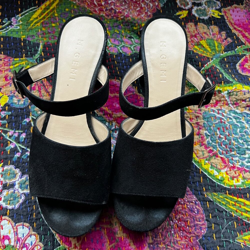 Chunky Black Heels by M Gemi - Size 36.5 with original box and dust bag.